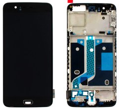 Дисплей (екран) OnePlus 5 A5000 з тачскріном і рамкою в зборі TFT, чорний