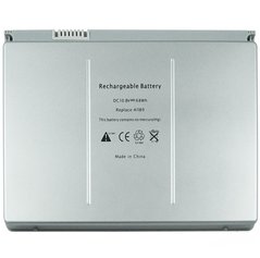 Акумуляторна батарея (АКБ) для Apple MacBook Pro 17-inch A1189 A1151 MA092 MA458 A1261 10.8V, 6600mAh, 68Wh, сіра