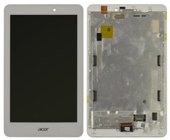 Дисплей (экран) 8” Acer Iconia Tab A1-840 FHD с тачскрином и рамкой в сборе, белый
