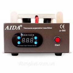 Сепаратор AIDA A-988 (200 x 110 мм) з вбудованим компресором для вакуумного способу фіксації скла