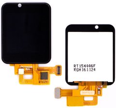 Дисплей (экран) для смарт часов Smart Watch DZ09 (p/n: W8-V1-FPC FPC154006D0RXS XRM1542422) с тачскрином в сборе, черный