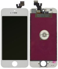 Дисплей (экран) Apple iPhone 5 с тачскрином и рамкой в сборе (On-Cell), белый