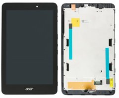 Дисплей (экран) 8" Acer Iconia Tab A1-840 HD с тачскрином и рамкой в сборе, черный