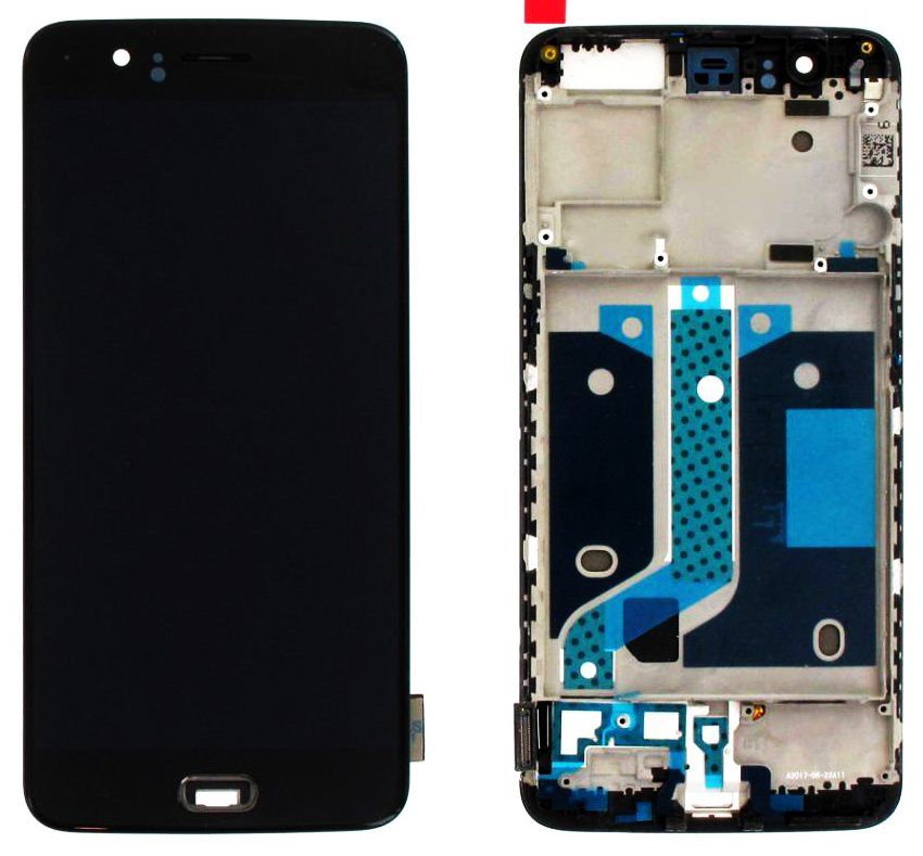 Дисплей (екран) OnePlus 5 A5000 з тачскріном і рамкою в зборі TFT, чорний
