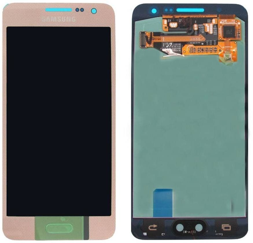 Дисплей (экран) Samsung A300F Galaxy A3, A300H, A300FU (2015) AMOLED с тачскрином в сборе ORIG, золотистый