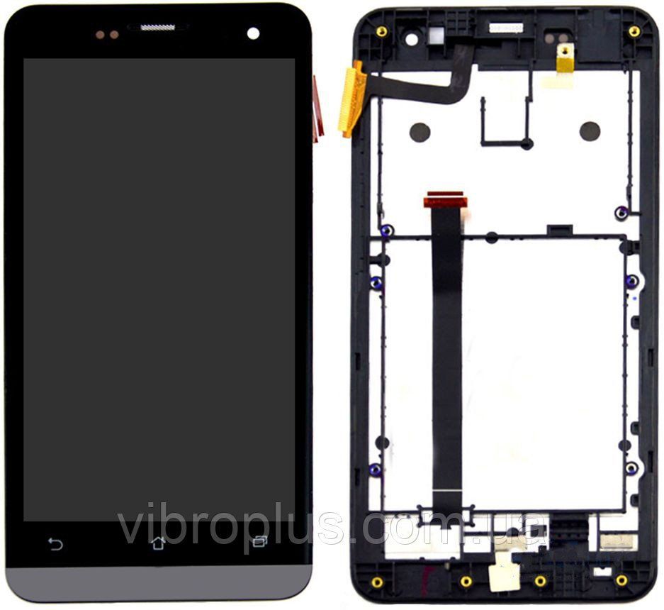 Дисплей (екран) Asus ZenFone 5 (A500CG, A500KL, A501CG) з тачскріном і рамкою в зборі, чорний