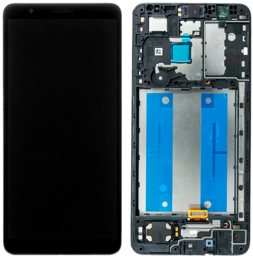Дисплей (екран) Samsung A013 Galaxy A01 Core (2020), M013 Galaxy M01 Core (2020) з тачскріном і рамкою в зборі, чорний