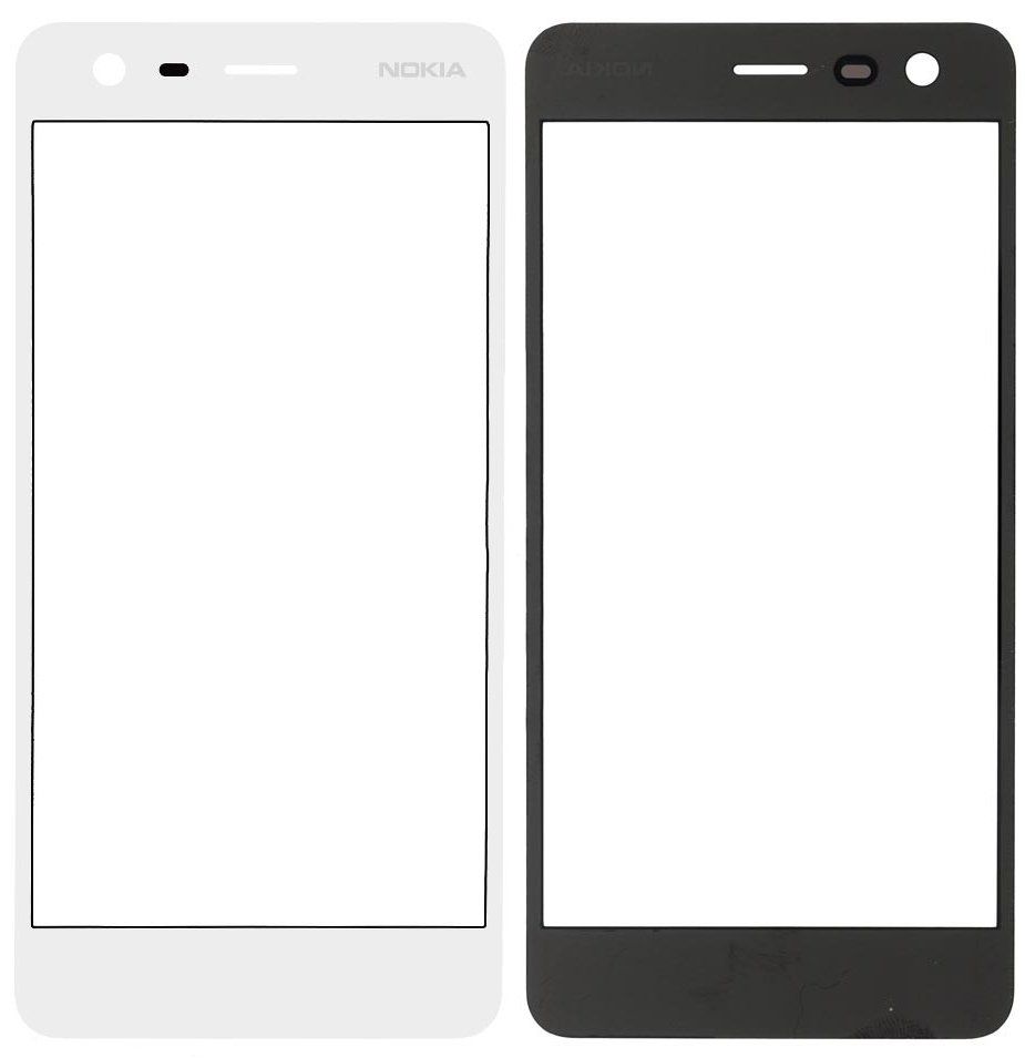 Скло екрану (Glass) Nokia 2 Dual Sim (TA-тисячу двадцять дев'ять, TA-1035), білий
