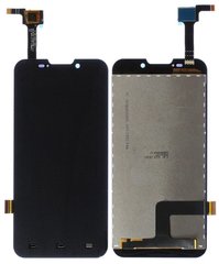 Дисплей (экран) ZTE V987 Grand X Quad with touch screen (с тачскрином в сборе) ORIG, black (черный)