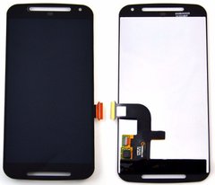 Дисплей (экран) Motorola XT1063, XT1062, XT1064, XT1068 Moto G2 с тачскрином в сборе, черный