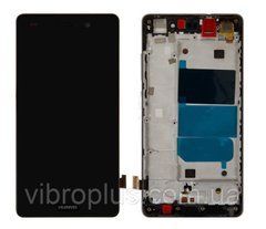 Дисплей (экран) Huawei P8 Lite (ALE-L21), с тачскрином и рамкой в сборе, черный