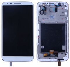 Дисплей (экран) LG D800 G2, D801, D803, LS980, VS980, D808, E940, F320 с тачскрином и рамкой в сборе, белый