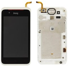 Дисплей HTC Desire 210 Dual Sim з тачскріном і білою рамкою, чорний