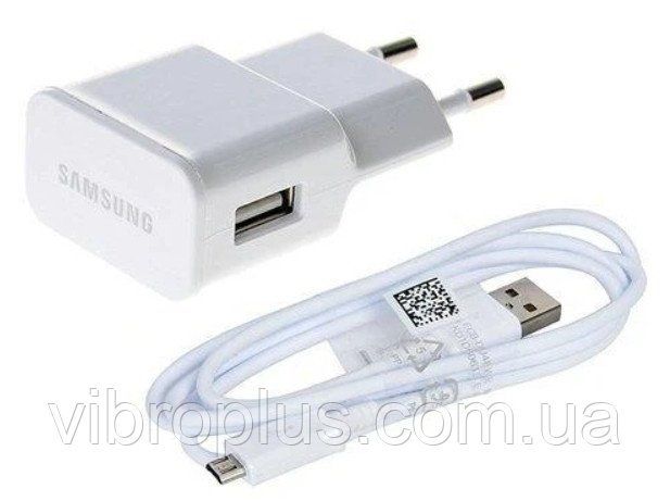 Сетевое зарядное устройство Samsung A10, кабель Micro USB, белый