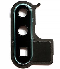 Стекло камеры Huawei P30 Pro (VOG-L09, VOG-L29) с синей рамкой, черное