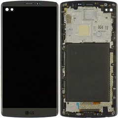Дисплей (экран) LG H900 V10, H901, H960A, H960AR, H960TR, H960YK с тачскрином и передней панелью в сборе, черный