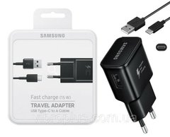 Сетевое зарядное устройство Samsung EP-TA20 S8, кабель Type-C, черный
