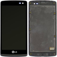 Дисплей (екран) LG H320 Leon Y50, H324, H340, H345, MS345 з тачскріном і рамкою в зборі, чорний