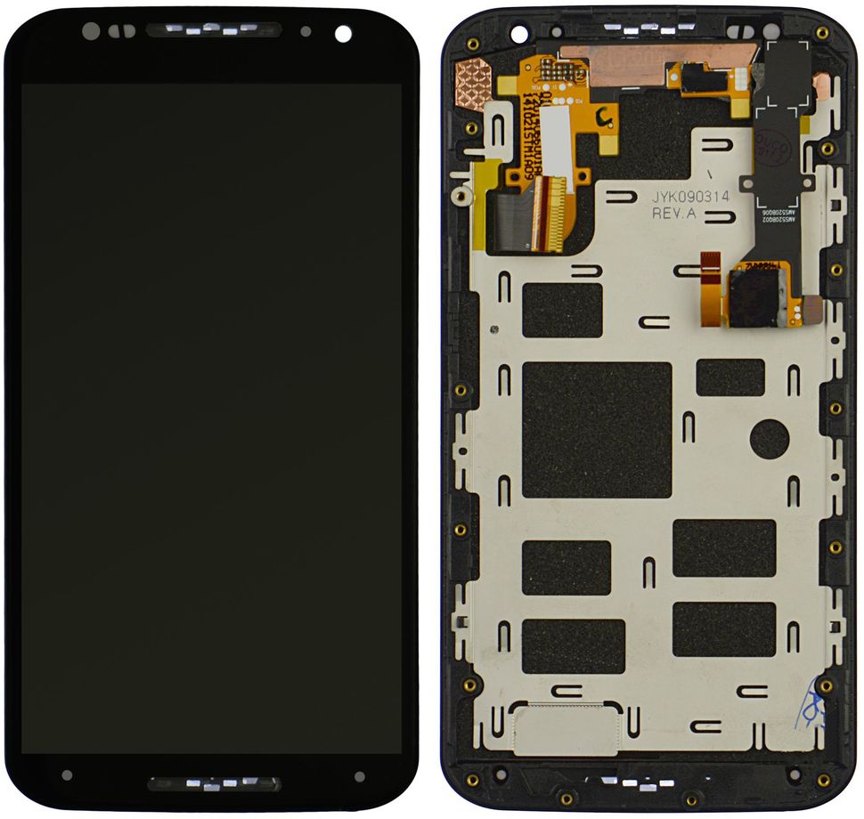 Дисплей Motorola XT1092, XT1093, XT1095 Moto X (2nd Gen) з тачскріном і рамкою, чорний
