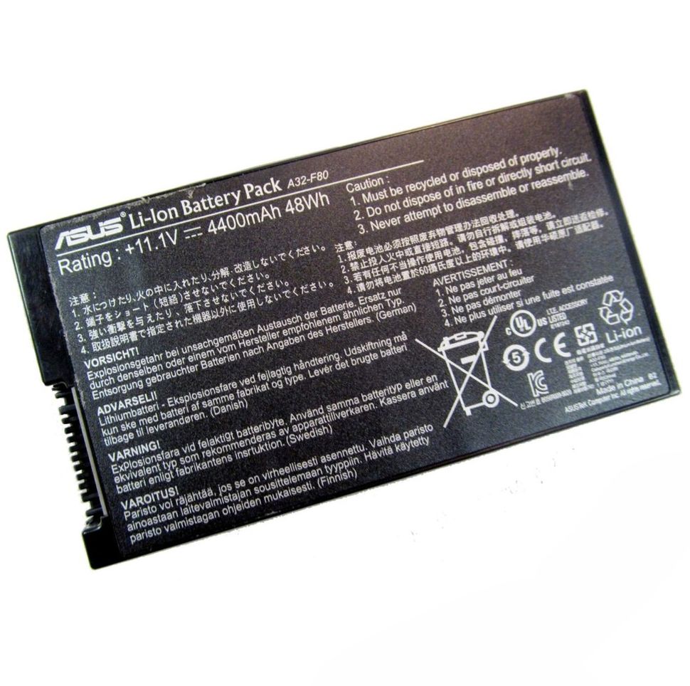 Аккумуляторная батарея (АКБ) Asus A32-F80 для A8, F8, F50, X60, X61, N80, N81, F80, X80, X81, X82, X85, 11.1V, 4400mAh