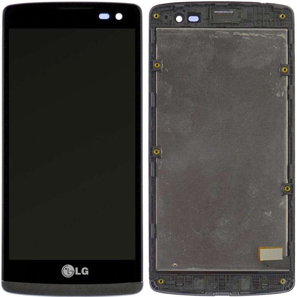 Дисплей (экран) LG H320 Leon Y50, H324, H340, H345, MS345 с тачскрином и рамкой в сборе, черный