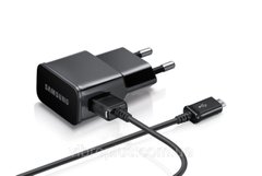 Мережевий зарядний пристрій Samsung ETA-U90EBE, кабель Micro USB, чорний