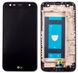 Дисплей (экран) LG M320G K10 X Power 2, M322, M327, X320, X500 с тачскрином и рамкой в сборе, черный