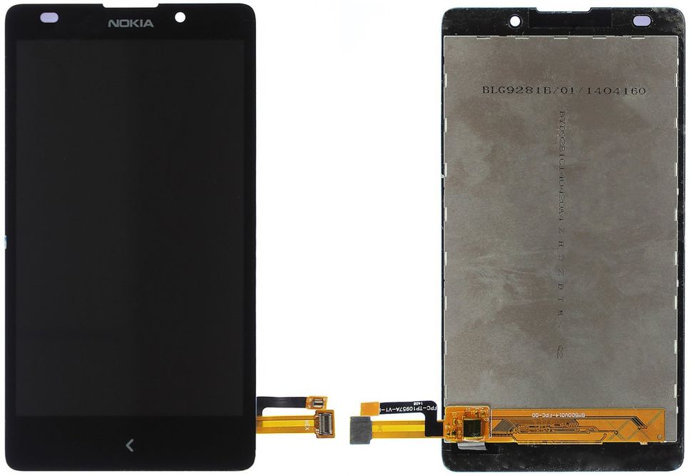 Дисплей (екран) Nokia XL RM-1030, RM-1042, RM-1061 з тачскріном в зборі, чорний