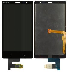 Дисплей (экран) Nokia X2 Dual Sim с тачскрином в сборе, черный