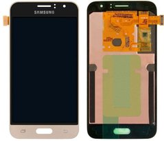 Дисплей (екран) Samsung J120H Galaxy J1 (2016), J120M, J120F з тачскріном в зборі ORIG, золотистий AMOLED