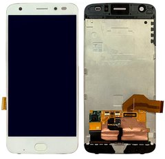Дисплей (екран) Motorola XT1789 Moto Z2 Force з тачскріном і рамкою в зборі ORIG, білий