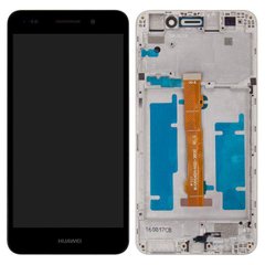 Дисплей (экран) Huawei Y6 II (CAM-L21), Honor 5A (CAM-AL00), с тачскрином и рамкой в сборе, черный