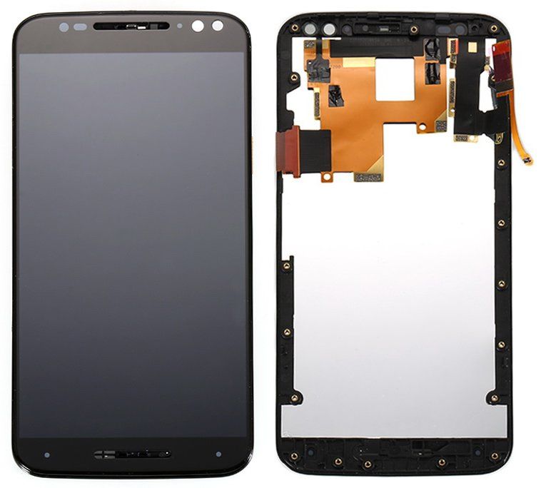 Дисплей (екран) Motorola XT1572, XT1575 Moto X Pure, XT1570 з тачскріном і рамкою в зборі ORIG, чорний