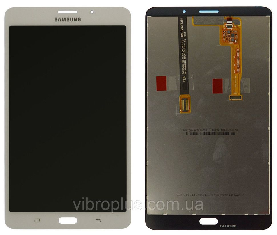 Дисплей (экран) 7” Samsung T285 Galaxy Tab A (LTE version) с тачскрином в сборе, белый