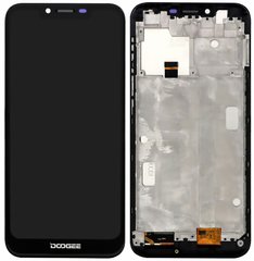 Дисплей (экран) Doogee BL5500 Lite с тачскрином и рамкой в сборе, черный