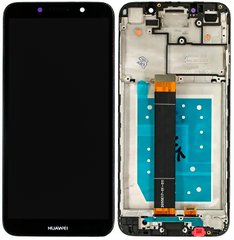 Дисплей (экран) Huawei Y5P 2020 (DRA-LX9), Honor 9S (DUA-LX9) с тачскрином и рамкой в сборе, черный