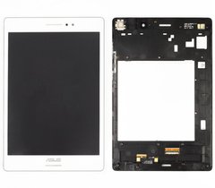 Дисплей (экран) 8” Asus Z580C ZenPad S 8.0 (Шлейф 27mm) с тачскрином и рамкой в сборе, белый