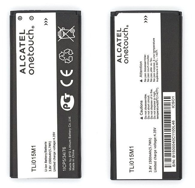 Аккумуляторная батарея (АКБ) Alcatel TLI015M1, TLI015M7 для 4034D Pixi 4, 1500mAh