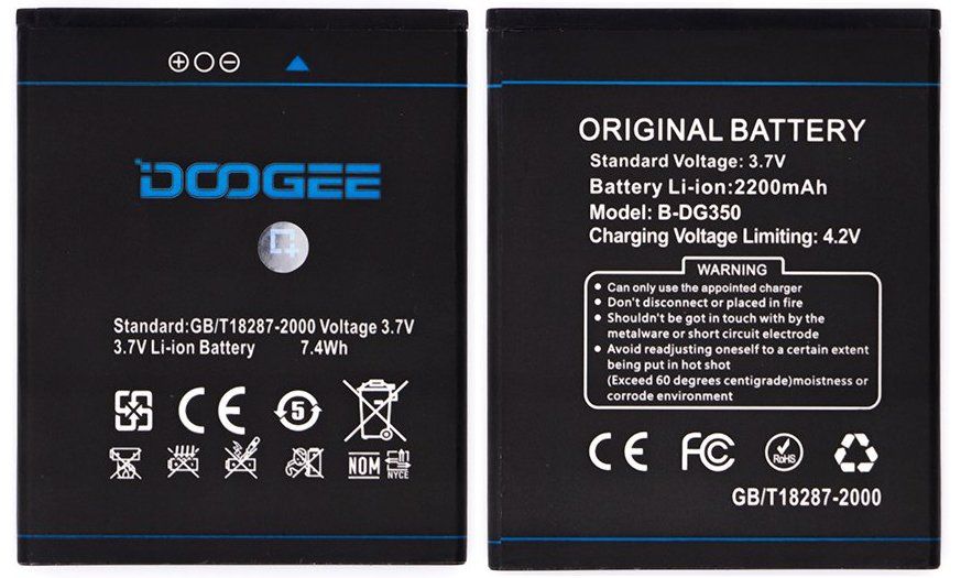 Акумуляторна батарея (АКБ) Doogee B-DG350 для ImSmart C471, Pixels DG350, потужність 2200 mAh