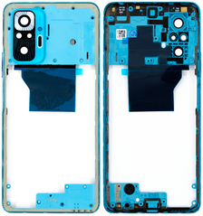 Средняя часть корпуса (рамка) Xiaomi Redmi Note 10 Pro, синя