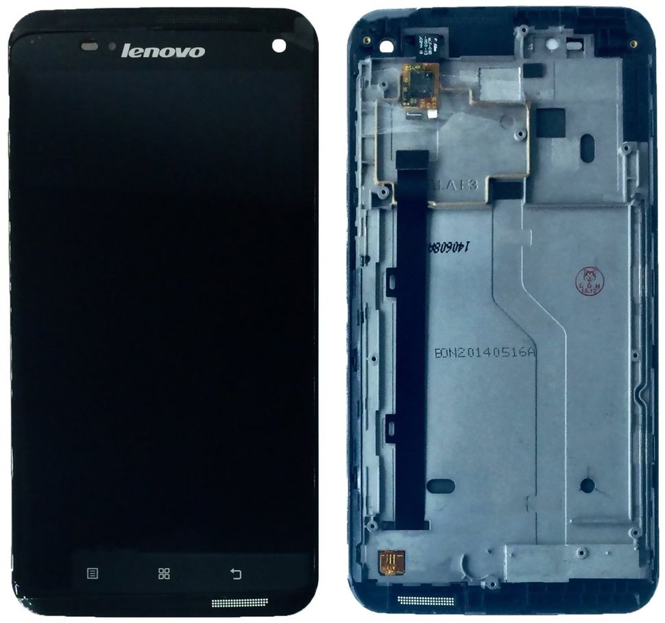 Дисплей (екран) Lenovo S930 з тачскріном і рамкою в зборі, чорний