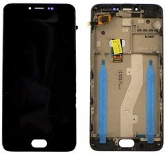 Дисплей (экран) Meizu M3 Note (L681H), Blue Charm Note 3 с тачскрином и рамкой в сборе, черный