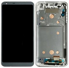 Дисплей (экран) LG H870 G6, H871, H87, H873, LS993, US997, VS998 с тачскрином и рамкой в сборе, серый
