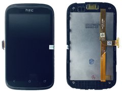 Дисплей (экран) HTC A320e Desire C с тачскрином и рамкой в сборе ORIG, черный