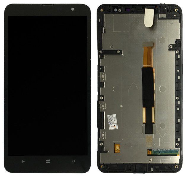 Дисплей (экран) Nokia Lumia 1320 с тачскрином и рамкой в сборе, черный