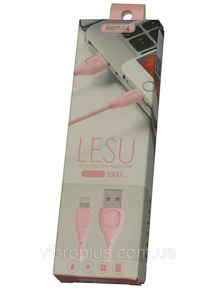 USB-кабель Remax RC-050i Lightning, рожевий