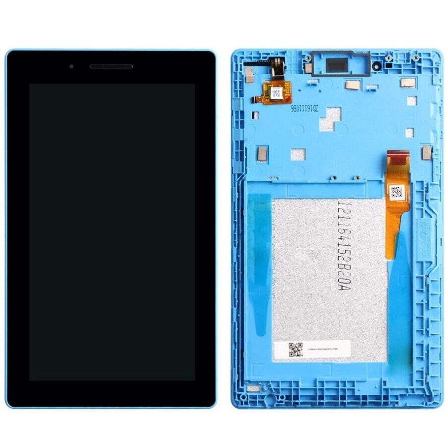 Дисплей (экран) 7” Lenovo TB3-710F Tab 3, TB3-710L с тачскрином и синей рамкой, черный