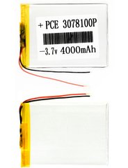 Универсальная аккумуляторная батарея (АКБ) 2pin, 3.0 X 75 X 100 мм, (аналоги: 3075100), 4000 mAh