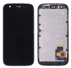 Дисплей (екран) Motorola XT1032 Moto G, XT1033, XT1036 з тачскріном і рамкою в зборі ORIG, чорний