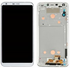 Дисплей (екран) LG H870 G6, H871, H87, H873, LS993, US997, VS998 з тачскріном і рамкою в зборі, білий